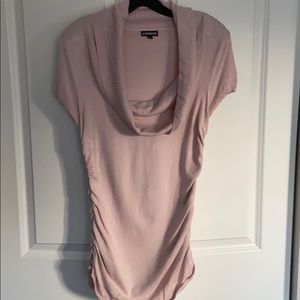 Express Short Sleeve Pink Mock Turtleneck